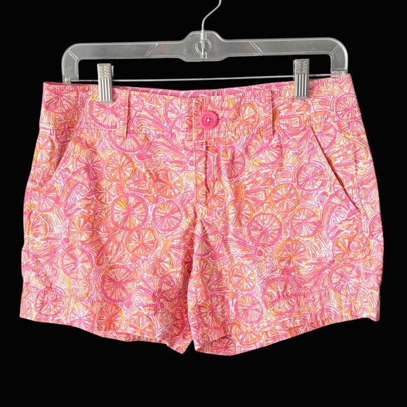 Lilly Pulitzer Pants - Vtg Lilly Pulitzer Callahan Hotty Shorts Ten Speed Pink Orange Print Size 2